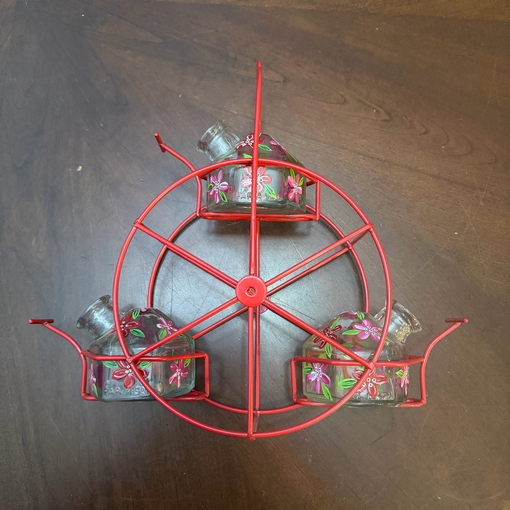 PARASOL BRAND RED FERRIS WHEEL HUMMINGBIRD FEEDER - Picture 5 of 10
